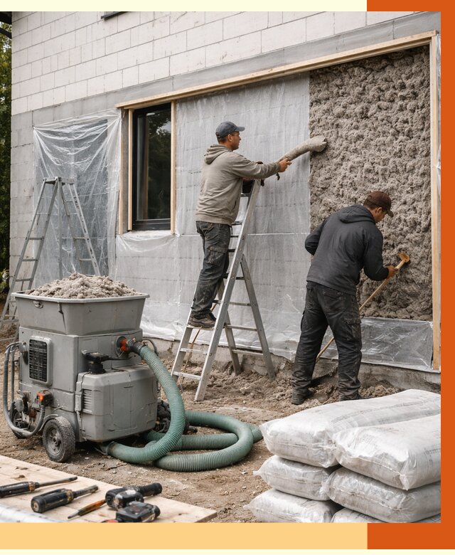 Утепление дома из газобетона эковатой в Грозном от 4617 руб./м2 | ТепломастерГрз